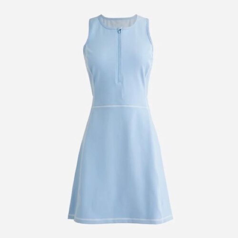 J. Crew Light Blue cloud stretch athletic dress half zip - Picture 2 of 2